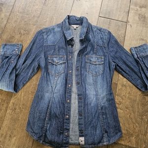 Women Guess Jean long sleeve Shirt Size Small